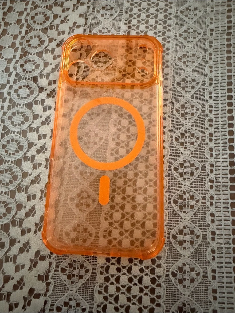 Orange Clear MagSafe-Compatible Phone Case